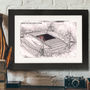 Personalised Illustrated Rugby Stadium Framed Print, thumbnail 3 of 4