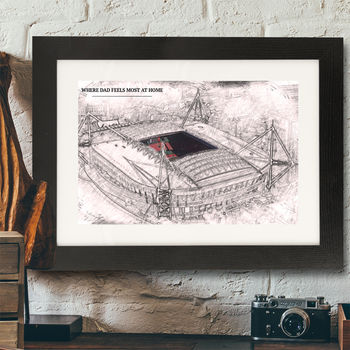Personalised Illustrated Rugby Stadium Framed Print, 3 of 4