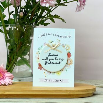 Will You Be My Bridesmaid Keepsake Card Floral Design, 2 of 6