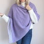 Checkerboard Lambswool Poncho, thumbnail 2 of 9