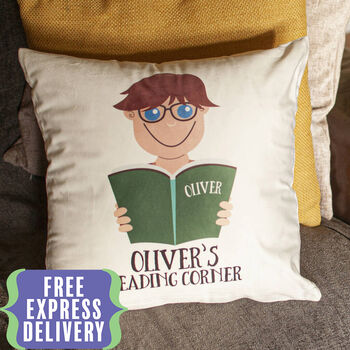 Personalised Boy's Reading Cushion Gift, 2 of 9