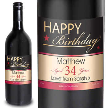Personalised Happy Birthday Red Wine, 5 of 5