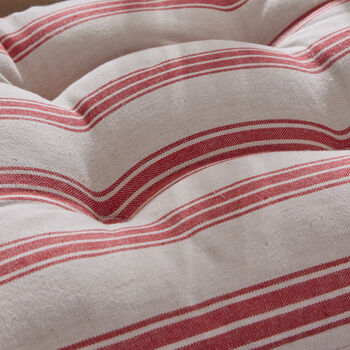 Cranberry Red Striped Seat Pads, 4 of 6