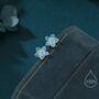 Sterling Silver Dainty Forget Me Not Enamel Stud Earrings, thumbnail 1 of 12