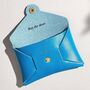 Personalised Sky Blue Leather Card + Coin Purse, thumbnail 3 of 5