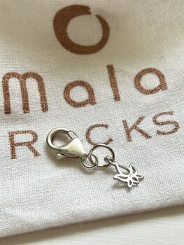 Sterling Silver 925 Clip On Lotus Charm, 3 of 6