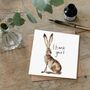 Thank You Card With 'Hilary' Hare, thumbnail 1 of 2