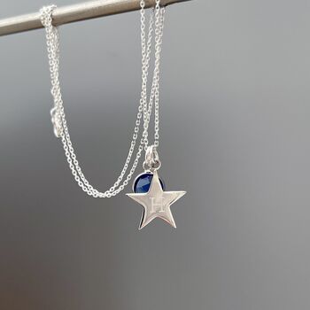 Personalised Star Birthstone Necklace, 2 of 10