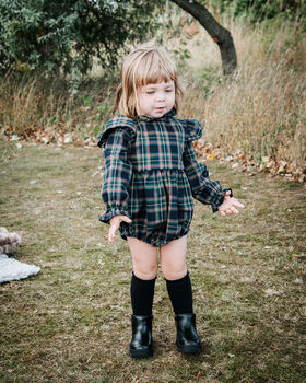 Mable Romper In Tartan, 2 of 3