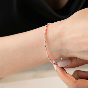 Natural Pink Coral Bracelet, 2 of 7