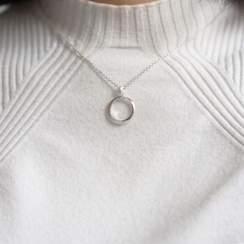 Crescent Moon Hammered Sterling Silver Necklace, 4 of 5