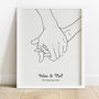 Personalised Holding Hands Wedding Print, thumbnail 4 of 6