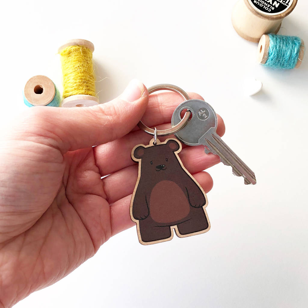 personalised bear keyring