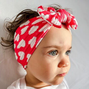 Red Heart Valentine Baby Headbands Bows, 2 of 6