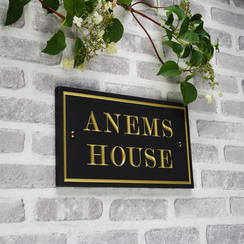 Slate House Sign With Border Size, Style Options, 5 of 9