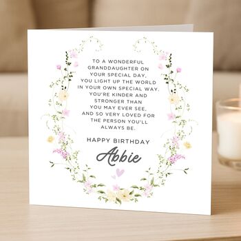 Granddaughter Birthday Poem Card Personalised For Her, 2 of 7