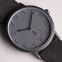 Pvd Grey Stainless Steel Watch With Alcantara Strap, thumbnail 1 of 9