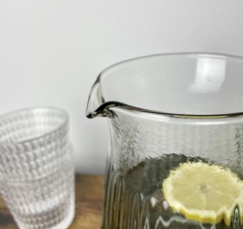 Ribbed Recycled Glass Jug, 4 of 6