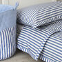Blue Stripe Cot Bed Duvet Cover And Pillowcase Set, thumbnail 7 of 7