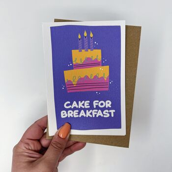 Colourful 'Cake For Breakfast' Birthday Card, 3 of 3