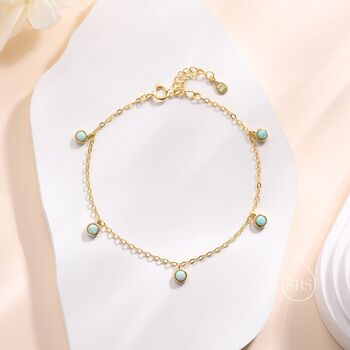 Delicate Aqua Green Opal Charm Bracelet, 6 of 12