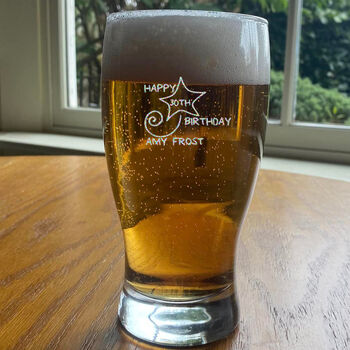 30th Birthday Gift Shooting Star Engraved Pint Glass, 5 of 11