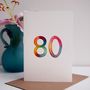 Personalised 80th Or Any Age Handmade Birthday Card, thumbnail 1 of 7