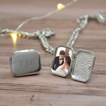 Engraved Cufflinks With Photo Locket, 2 of 2