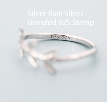 Sterling Silver Olive Branch Leaf Ring, 8 of 12