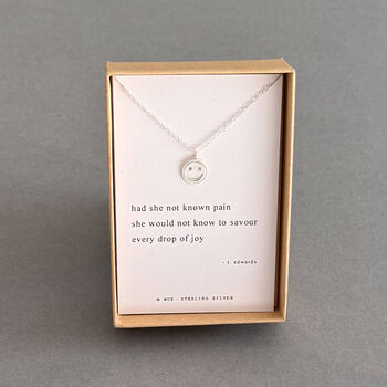 Joy Sterling Silver Smiley Necklace, 2 of 10