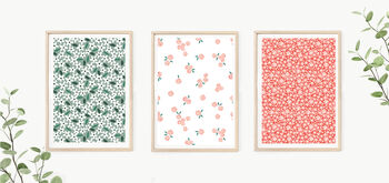 Set Of Three Ditsy Floral Prints, 2 of 2