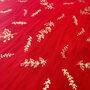 Red And Gold Chiffon Holly Leaves Christmas Table Runner 28cm X 3m, thumbnail 3 of 4