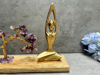 Yoga Pose Figurine With Amethyst Tree Of Life Statue Ornament Gift Sukhasana, 5 of 8