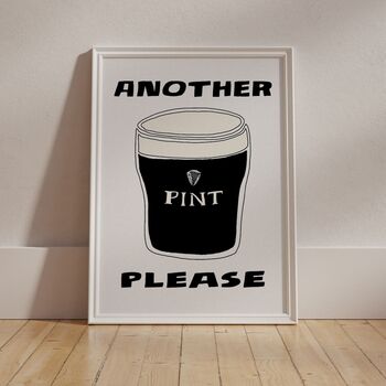 Another Pint Please Guinness Inspired Beer Wall Art, 2 of 5