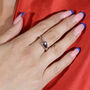 925 Solid Sterling Silver Designer Open Luna Drop Ring, thumbnail 2 of 6