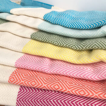 Turkish Hammam Towels Rainbow Bright Mixed Bundle, 12 of 12