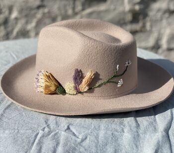 Hand Embroidered Floral Wool Fedora, 11 of 12