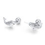 Sterling Silver Narwhal 18 G Screw Back Earrings, thumbnail 6 of 11