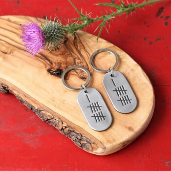 11th Anniversary Gift; Steel Dog Tag Key Ring, 9 of 12