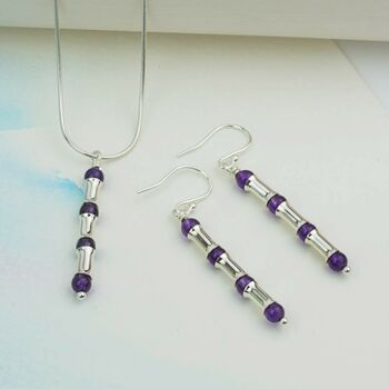Amethyst Necklace And Earrings Set, 4 of 7