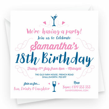 Personalised Birthday Party Cocktail Invitations, 3 of 4