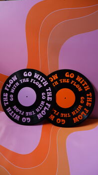 Go With The Flow Upcycled 12' Lp Vinyl Record Decor, 3 of 8