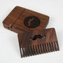 Solid Walnut And Copper Beard Moustache Comb And Box, thumbnail 4 of 8