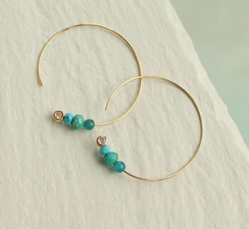 Turquoise Amazonite Hoop Earrings, 3 of 8