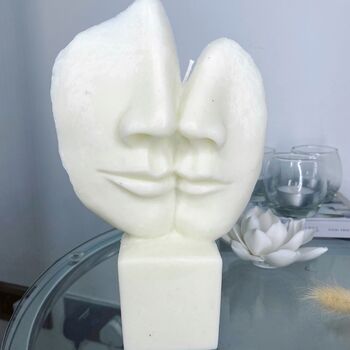 Large Abstract Face Candle, 5 of 7