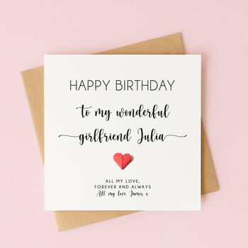 Personalised Birthday Card For Girlfriend Or Partner, 3 of 7
