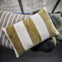 Amber Linen And Velvet Cushion In Olive, thumbnail 1 of 4