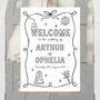 Hand Drawn Whimsical Wedding Welcome Sign, thumbnail 4 of 8