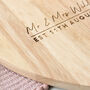Personalised Mr And Mrs Heart Wedding Chopping Board, thumbnail 2 of 2