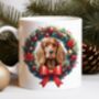 Personalised Cocker Spaniel Christmas Wreath Dog Mug, thumbnail 1 of 2